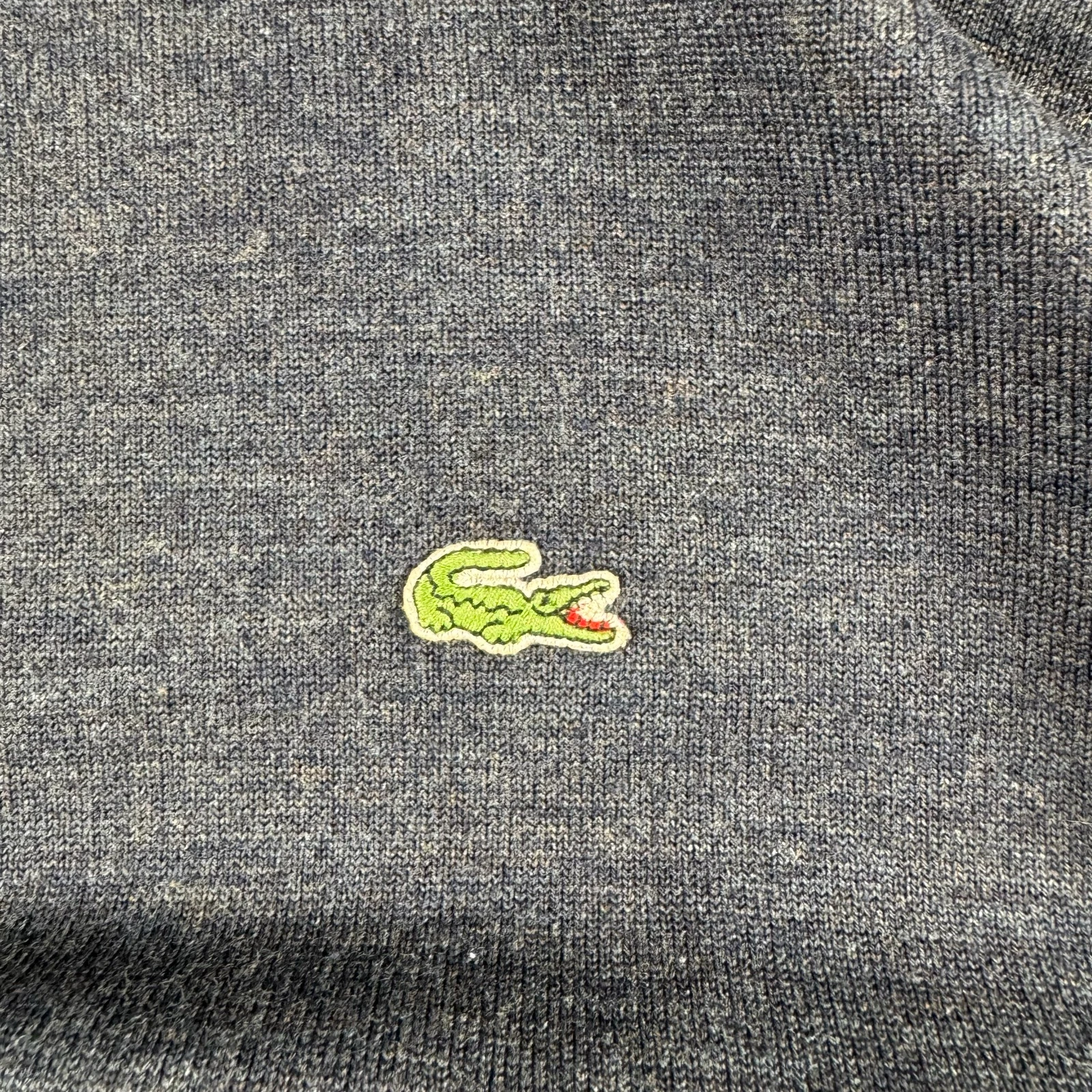 Lacoste Crewneck Sweater Grey Premium Vintage 90's Archive Tactical Made in Spain Wool Knit Jumper – photo 7